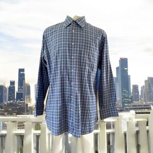 John W. Nordstrom Men’s Traditional Fit Long Sleeves Shirt Blue Size 17/35